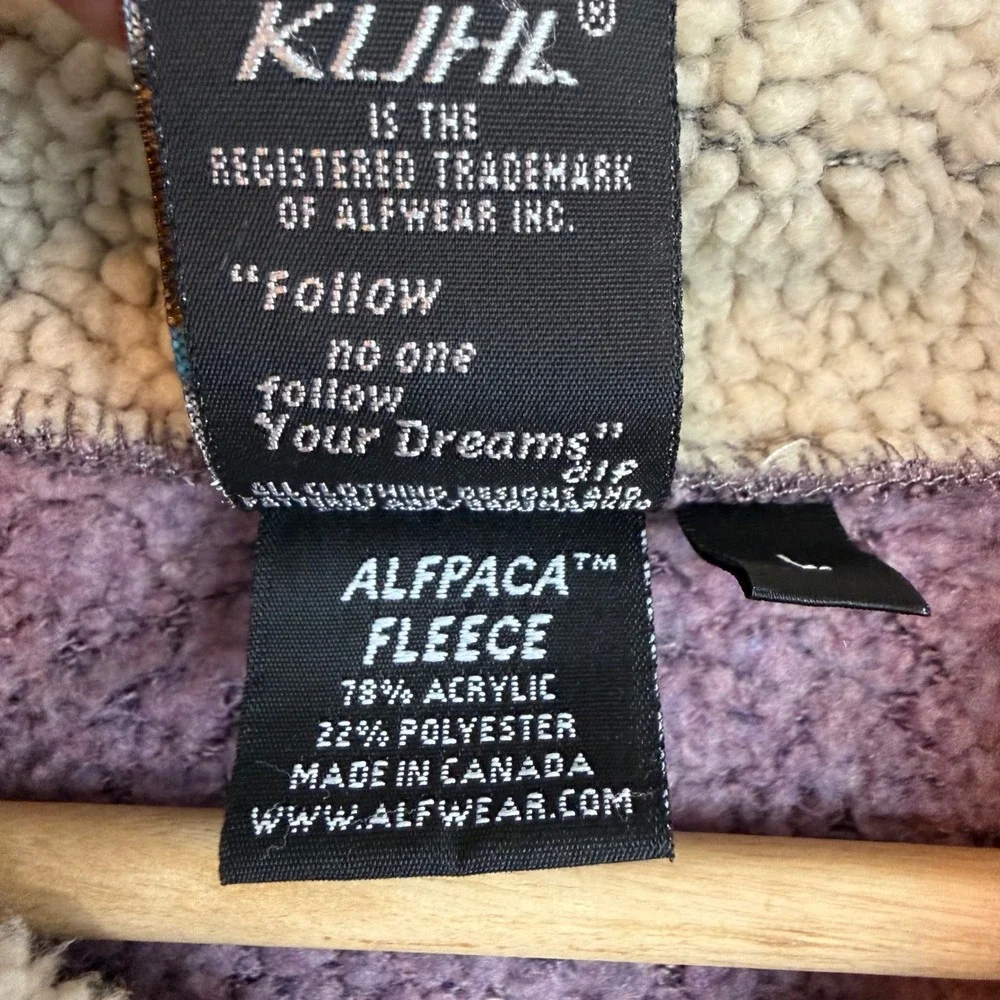 KÜHL Alfpaca Fleece Pullover Large Purple Quarter Zip Hiking Gorpcore Sherpa